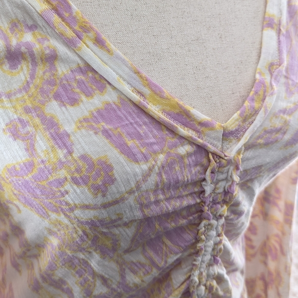 NWT Free People Say The Word Floral Runched Top Boho Western Balloon Sleeve Sm - Picture 9 of 15